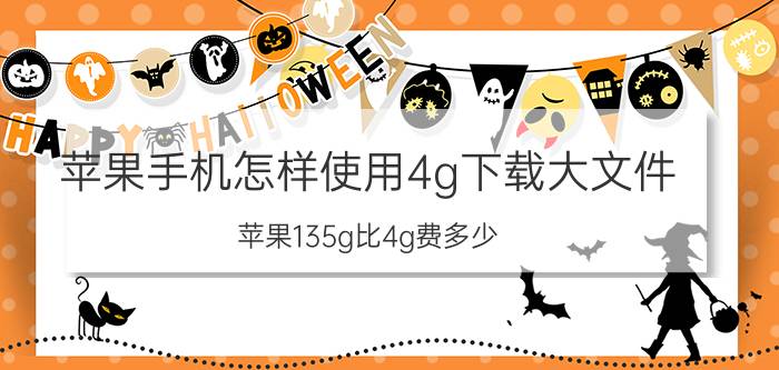 苹果手机怎样使用4g下载大文件 苹果135g比4g费多少？